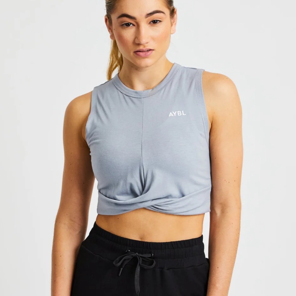 XL AYBL New With Tags Ash Green Cropped Twist Tank Top